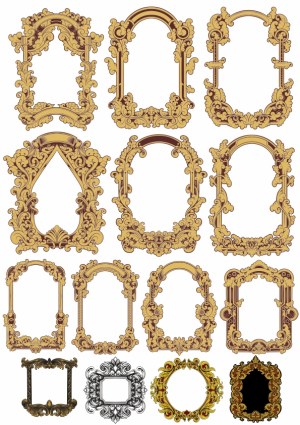 Vintage Ornate Decorative Frames Set Free Vector