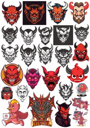 Devil and Demon Head Vector Collection Free Vector