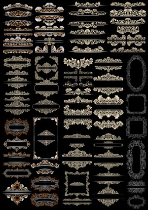 Decorative Ornamental Vintage Frame and Border Vector Set Free Vector
