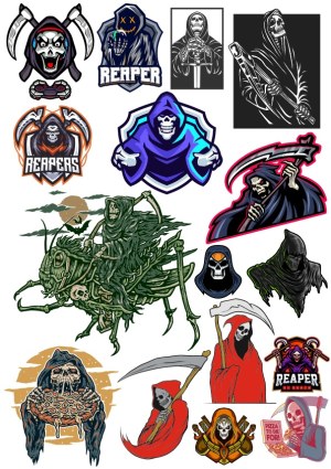 Grim Reaper and Death-themed Vector Illustrations Collection Free Vector