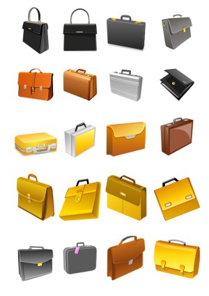 Collection of Business Briefcase Vector Icons Free Vector