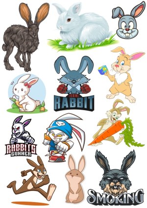 Various Cartoon and Realistic Rabbit Vector Illustrations Free Vector