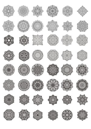 Set of 50 Intricate Mandala Vector Designs Free Vector
