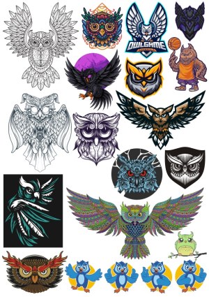 Collection of Decorative Owl Vector Illustrations and Mascots Free Vector
