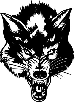 Fierce Howling Wolf Head Vector Illustration Free Vector
