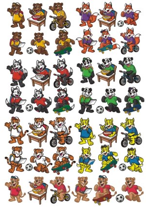 Cartoon Animal Characters Doing Various Activities Free Vector