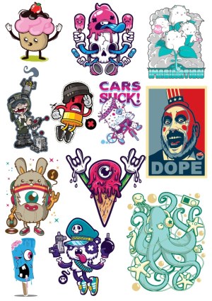 Set of Colorful Cute and Edgy Cartoon Character Vectors Free Vector