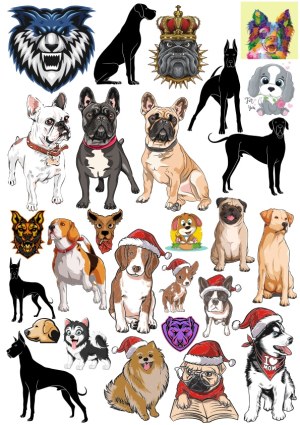 Multistyle Dog Breed Vector Illustrations Collection Free Vector