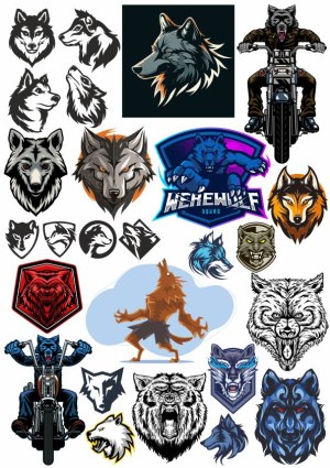 Collection of Werewolf and Wolf Vector Icons and Mascots Free Vector