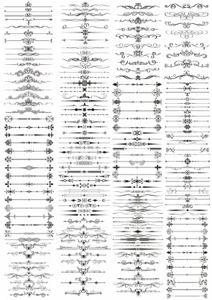 Elegant Vintage Ornamental Divider and Border Vector Collection Free Vector