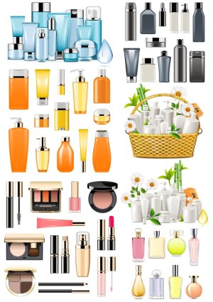 Collection of Cosmetics and Personal Care Product Vectors Free Vector