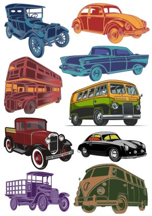 Vintage and Classic Cars Vector Collection Free Vector