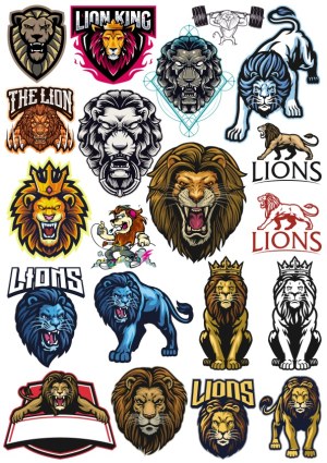 Collection of Fierce Lion Vector Logos and Mascots Free Vector