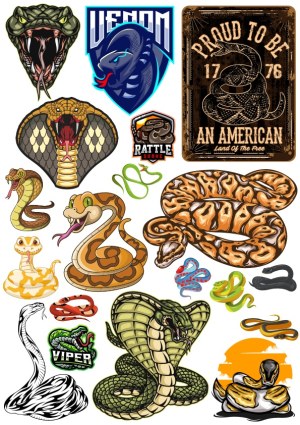 Collection of Various Snake and Cobra Vector Illustrations and Logos Free Vector