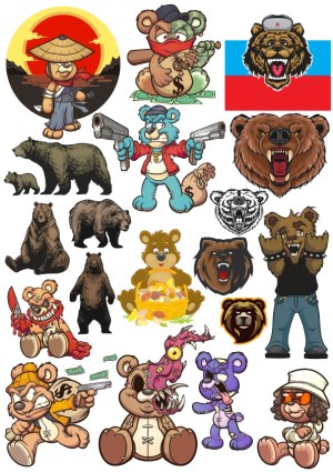 Cartoon and Realistic Bear Vector Illustrations Collection Free Vector