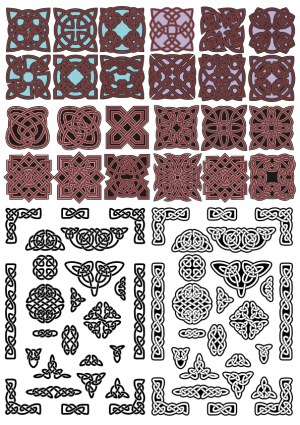 Celtic Knot Patterns and Decorative Borders Collection Free Vector