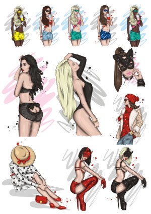 Fashion and Glamour Women Vector Collection Free Vector