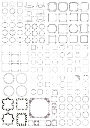 Collection of Decorative Vintage and Floral Frames and Borders Free Vector