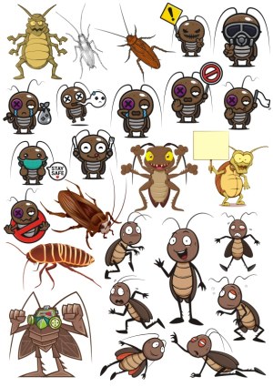 Cockroach Cartoon and Realistic Vector Collection Free Vector
