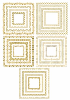 Set of Ornate Celtic Knot Square Frames in Gold Free Vector