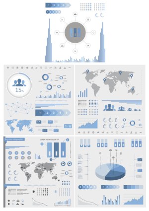 Comprehensive Infographic Elements and Data Visualization Kit Free Vector