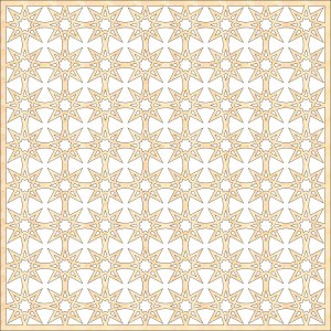 Geometric Eight-Pointed Star Pattern with Beige Outline Free Vector
