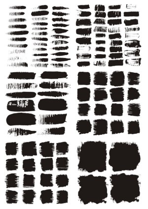 Black Grunge Brush Stroke Vector Collection Free Vector
