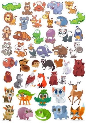 Cute Cartoon Animal Vector Collection Free Vector