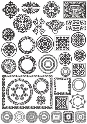 Collection of Ornamental Black and White Vector Borders and Flourishes Free Vector