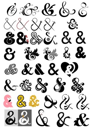 Diverse Creative Ampersand Vector Collection Free Vector