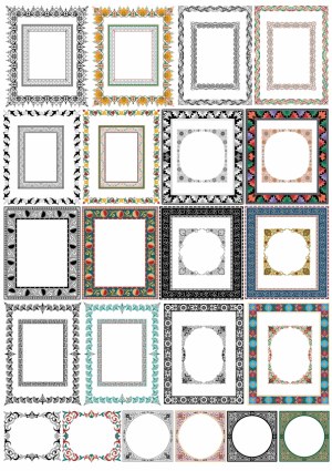 Decorative Ornamental Frames Collection with Floral and Geometric Patterns Free Vector