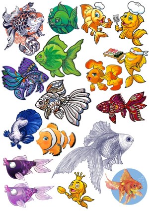 Collection of Colorful and Cartoonish Fish Illustrations and Characters Free Vector