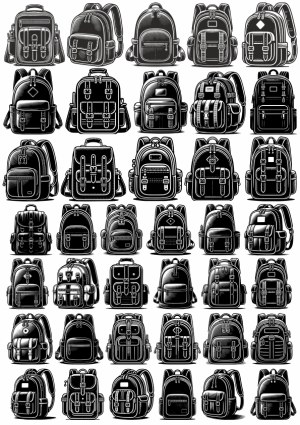 Collection of Vintage Style Backpack Vector Icons Free Vector