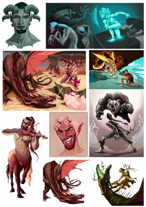 Fantasy Creatures and Characters Vector Collection Free Vector