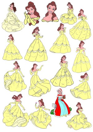Vector Collection of Princess in Yellow Gown Poses and Expressions Free Vector