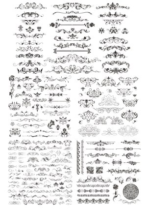 Ornamental Vector Flourishes and Decorative Borders Collection Free Vector