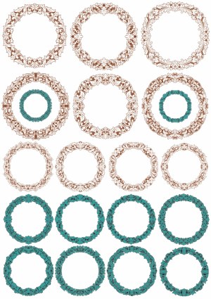 Decorative Vintage Floral Circular and Square Frames Collection Free Vector