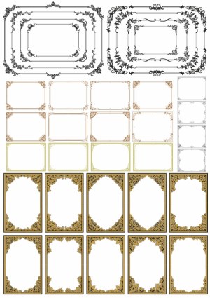 Decorative vintage ornamental border frames collection Free Vector