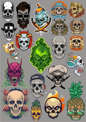 Skull-themed Vector Illustrations Collection Free Vector