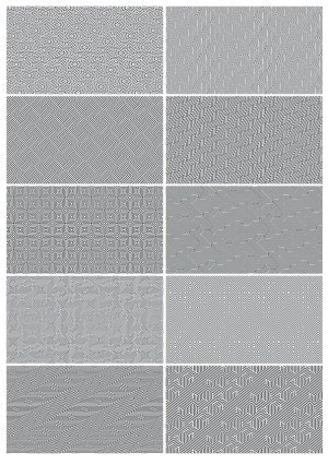 Set of Ten Geometric Black and White Line Pattern Vectors Free Vector