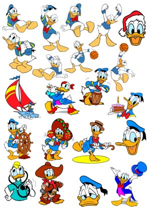 Donald Duck Various Poses and Costumes Vector Collection Free Vector