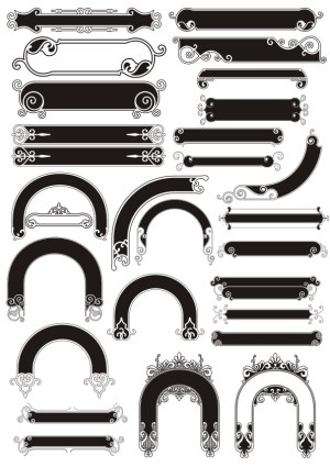 Black and White Decorative Vintage Frame Borders and Corners Free Vector
