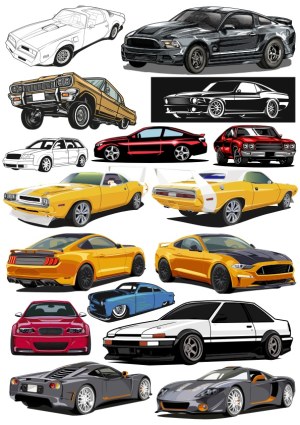 Collection of Detailed Vector Car Illustrations Free Vector