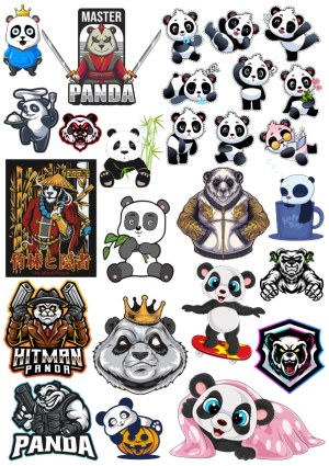 Collection of Cute and Fierce Panda Vector Illustrations Free Vector