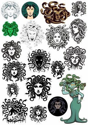 Medusa Head Vector Illustrations Collection Free Vector