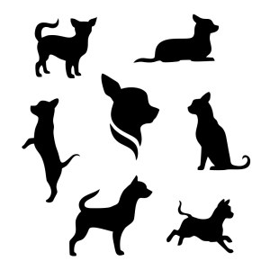 Chihuahua Dog Silhouette Vector Set Free Vector