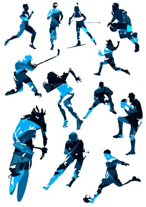 Vector Silhouettes of Various Sports Activities Free Vector