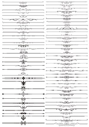 Elegant Decorative Horizontal Dividers and Flourishes Free Vector