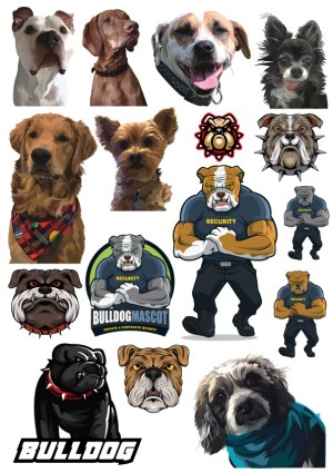 Vector Collection of Realistic and Cartoon Bulldog and Dog Mascots Free Vector