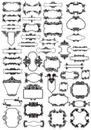 Classic Vintage Ornate Decorative Frames and Borders Set Free Vector